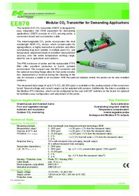 Thumbnail of document Data Sheet - EE870 Modular CO2 Transmitter